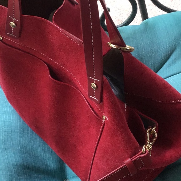 Gorgeous Francis Valentine red suede leather xbody - Picture 2 of 11